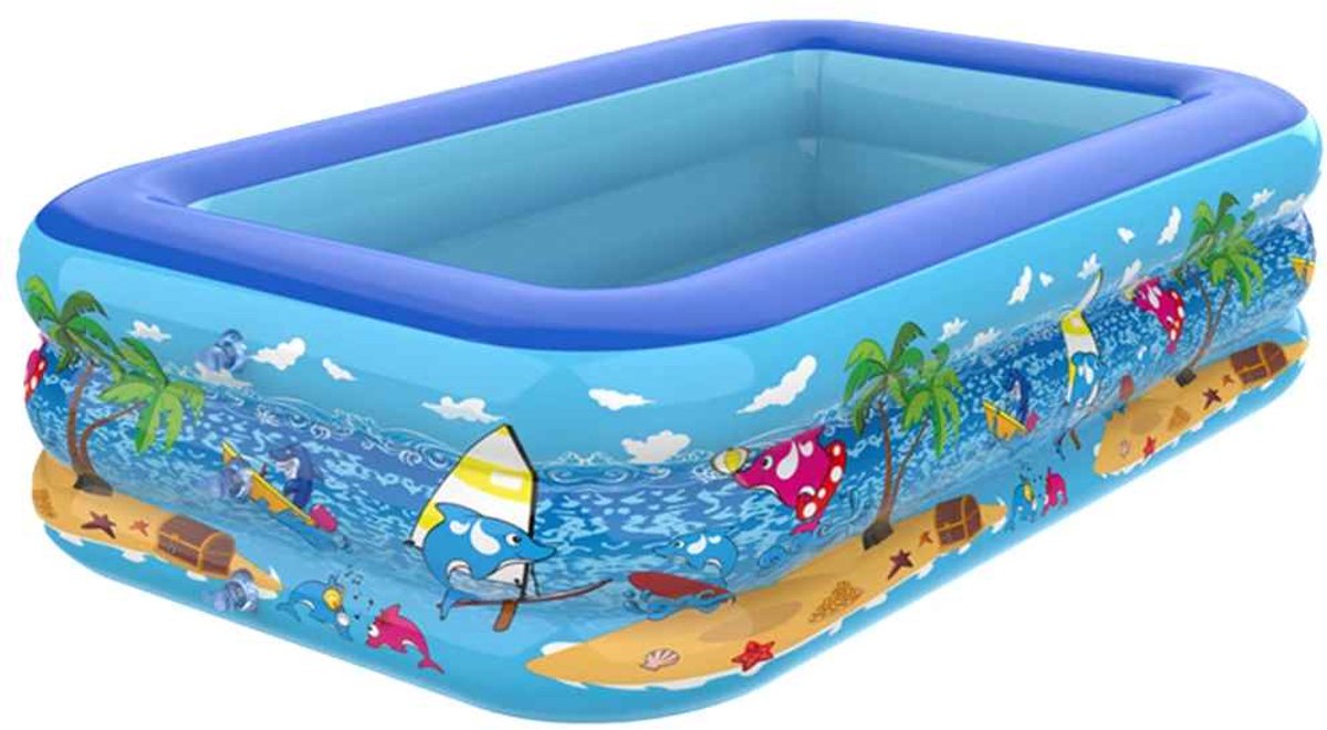 Casa Living Opblaasbaar Zwembad - Kinderzwembad 83x111x35CM - PVC Materiaal - Cartoon Design - Binnen en Buiten Gebruik - Blauw