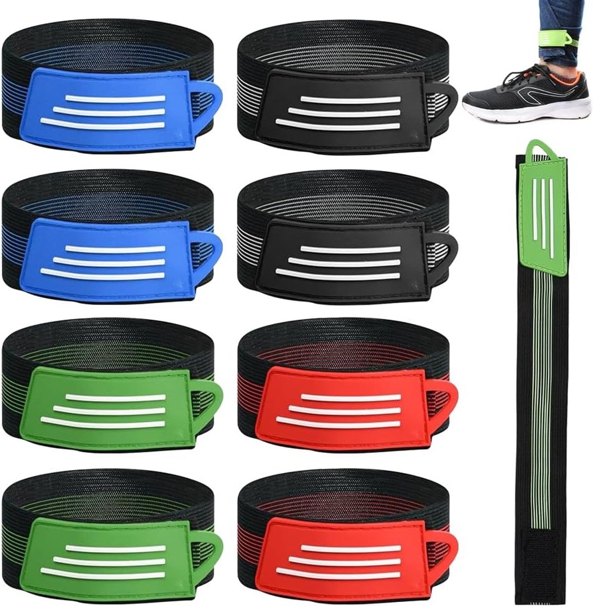Elastische reflecterende broekclips, 8 stuks voor fietsers, joggen en outdoor activiteiten, broekklemmen voor extra veiligheid en comfort