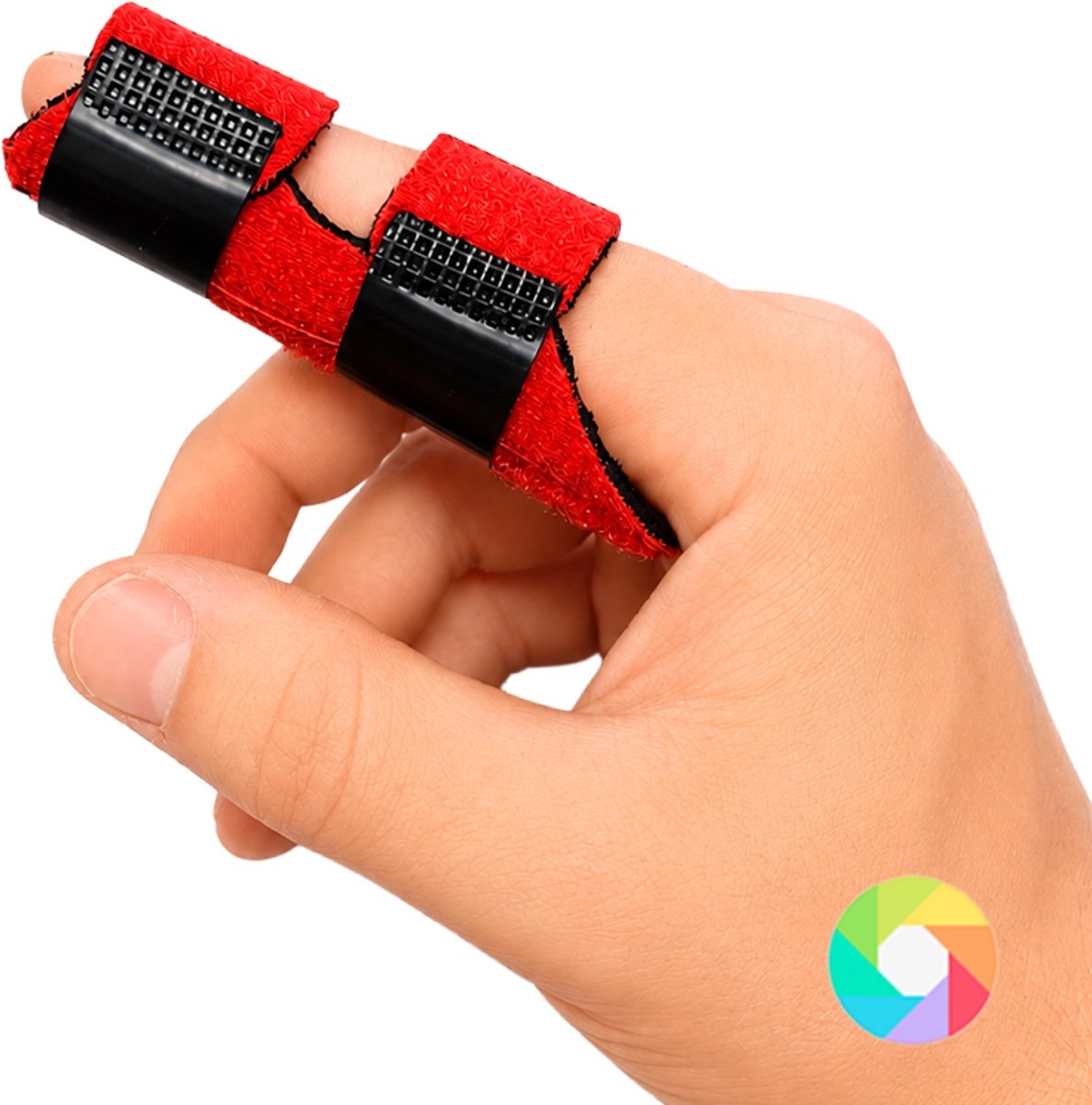 Vingerspalk rood verkrijgbaar in 6 kleuren - vingerbrace - vingerspalken - vinger splint - mallet vingerspalk - triggerfinger spalk