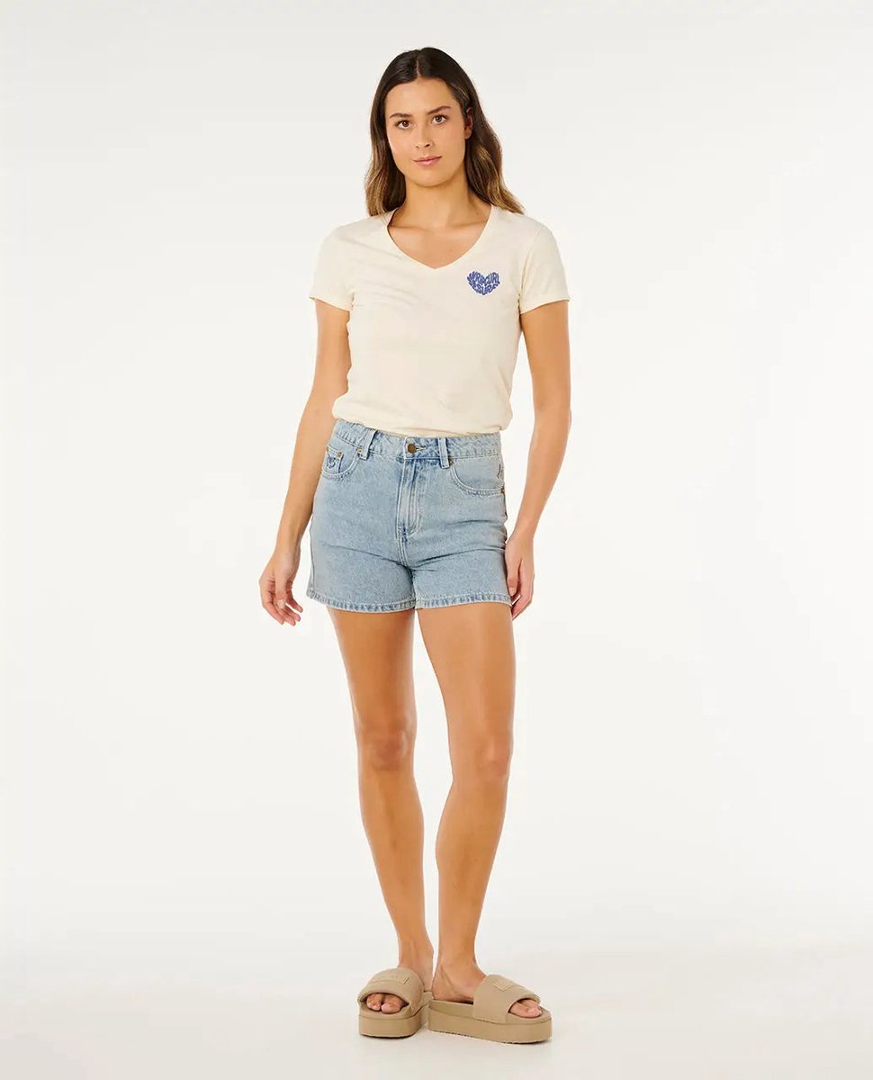 Rip Curl RC Heart V Neck TEE Lily Wit