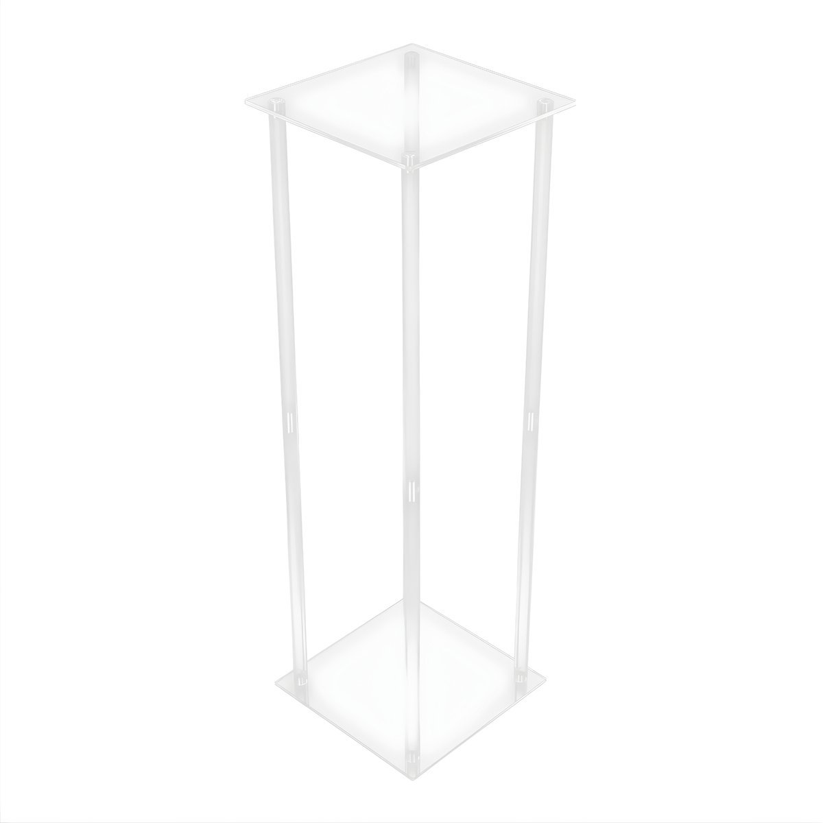 Bloemenstandaard 25×25×80 cm - Helder - Voor Bruiloften, Tafeldecoratie, Eetkamer en Woonkamer