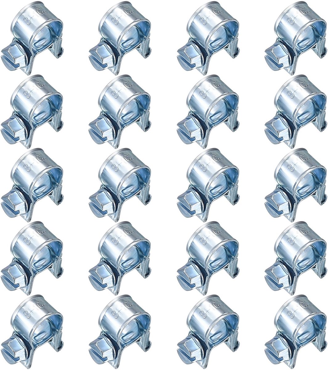 Dailygoods - 20 Stuks Mini Slangklemmen - Verstelbare Buisklemmen voor Brandstofleidingen