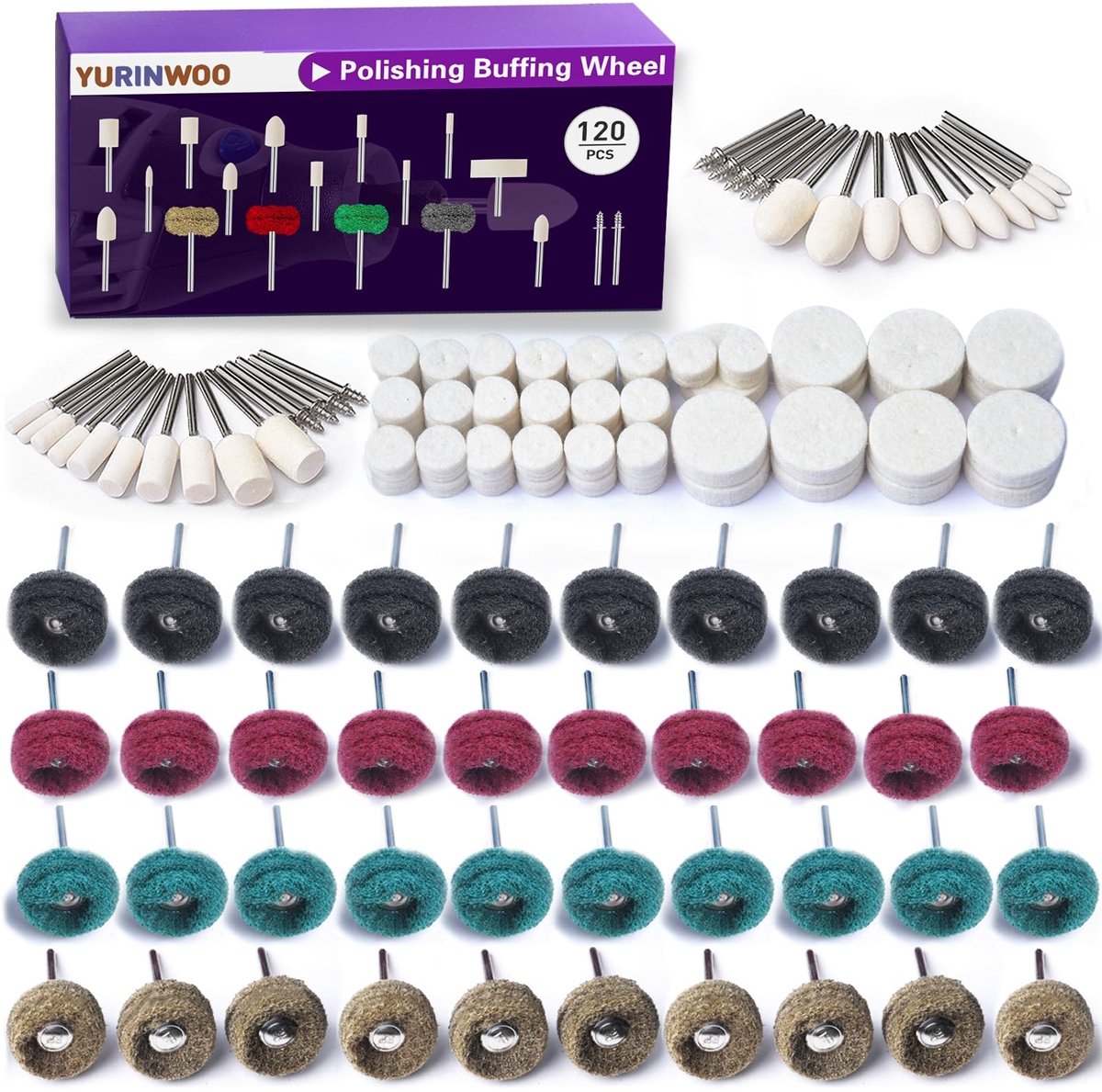 Dailygoods - 120-delige Polijstset voor Dremel - Polijstschijven en Accessoires