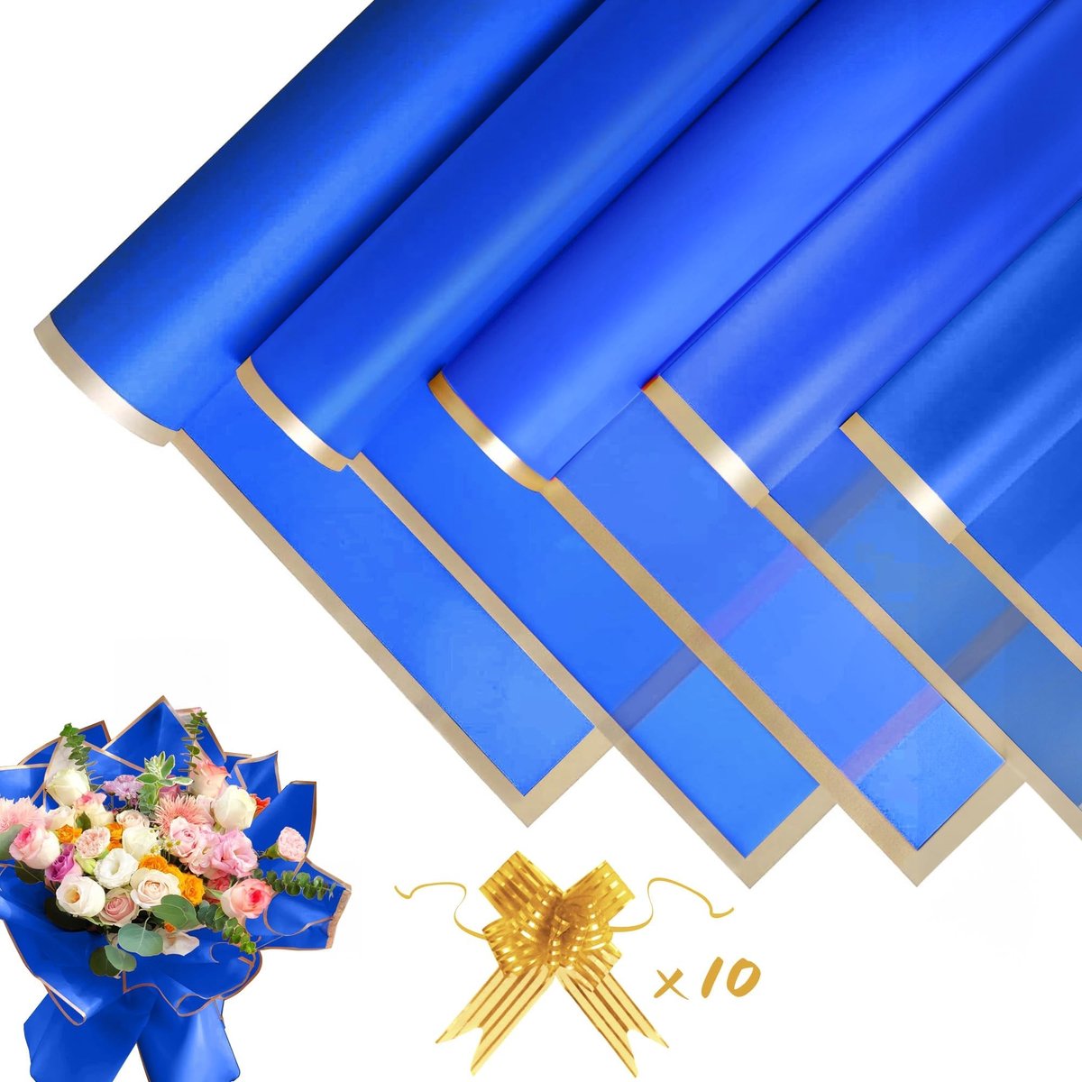 Dailygoods - Bloemverpakkingspapier Set met Lint - Waterdicht en Perfect voor Cadeaus