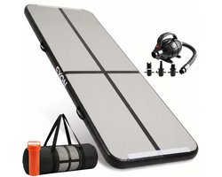 Exon® AirTrack Pro 3 Meter - Gymmat - 300x100x10 CM - Turnmat - Speelmat - Sporten & Spelen - Buiten & Binnen - Turnen - Waterproof - Incl. Elektrische Pomp - Zwart
