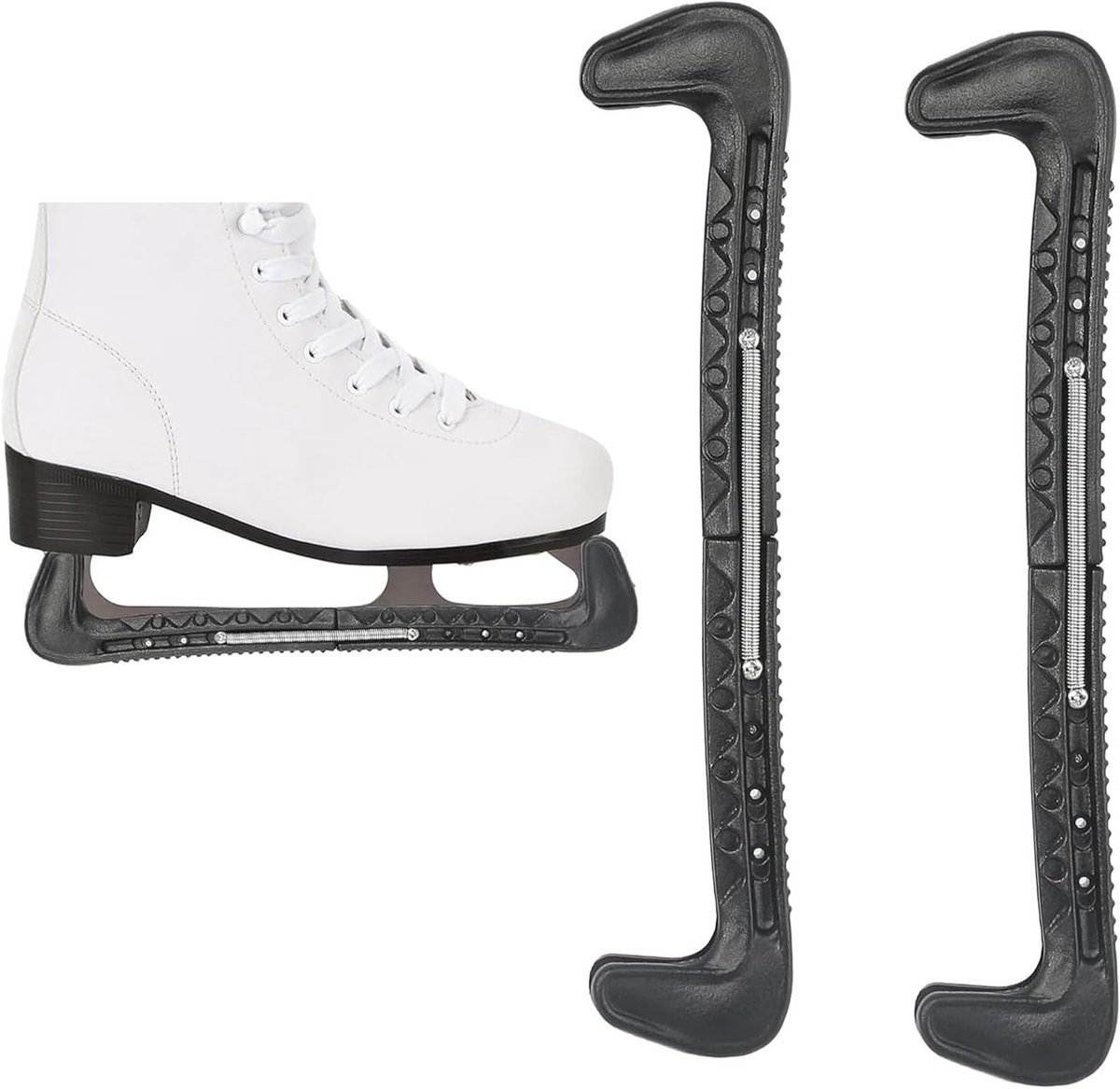 Verstelbare bescherming voor ijshockeyschaatsen en kunstschaatsen, zwart, 25x8x3 cm, ABS materiaal