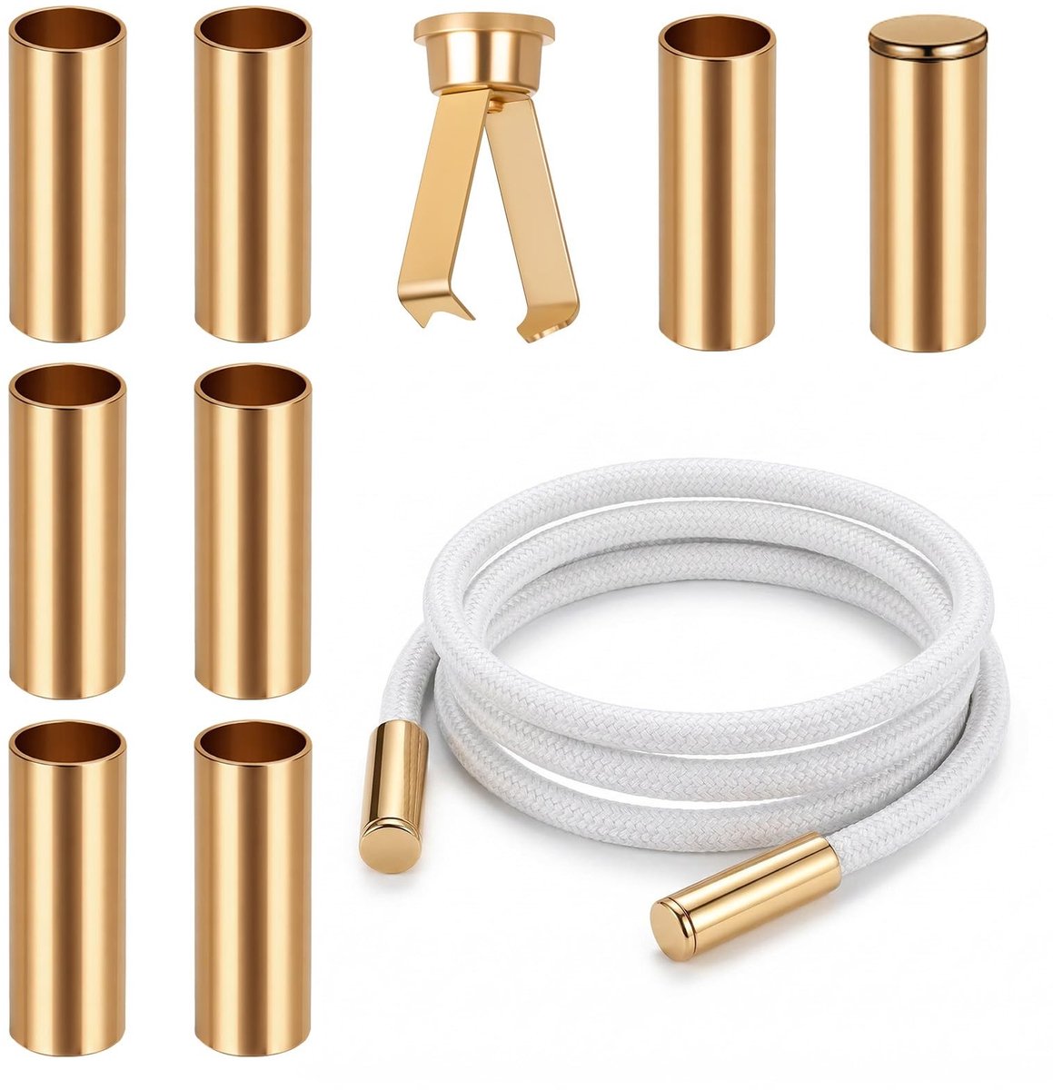 Dailygoods - 12 Stuks Schoenveters Uiteinden - Lichtmetalen Schoenvetertips