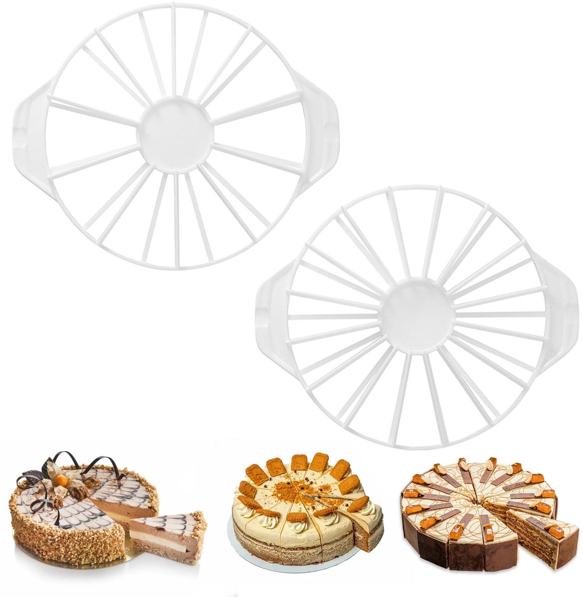 Dailygoods - Set van 2 Ronde Taartverdelers - Herbruikbaar en Duurzaam