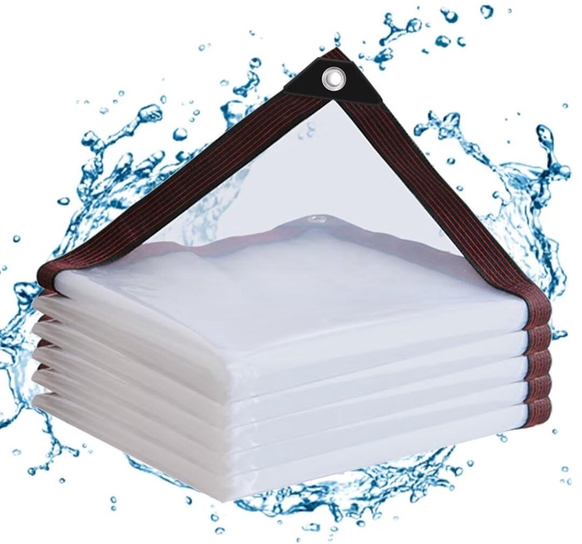 Dailygoods - Transparant Dekzeil met Inslagringen, Waterdicht en Duurzaam
