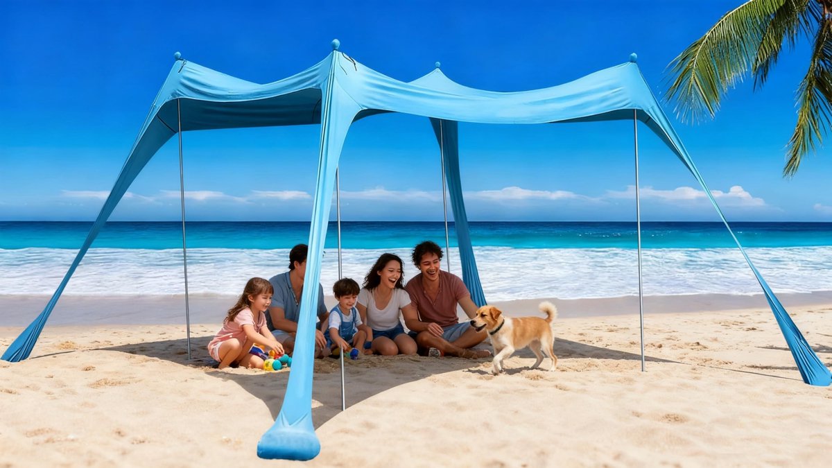 Dailygoods - Draagbare strandtent luifel met UV-bescherming 10x10 FT