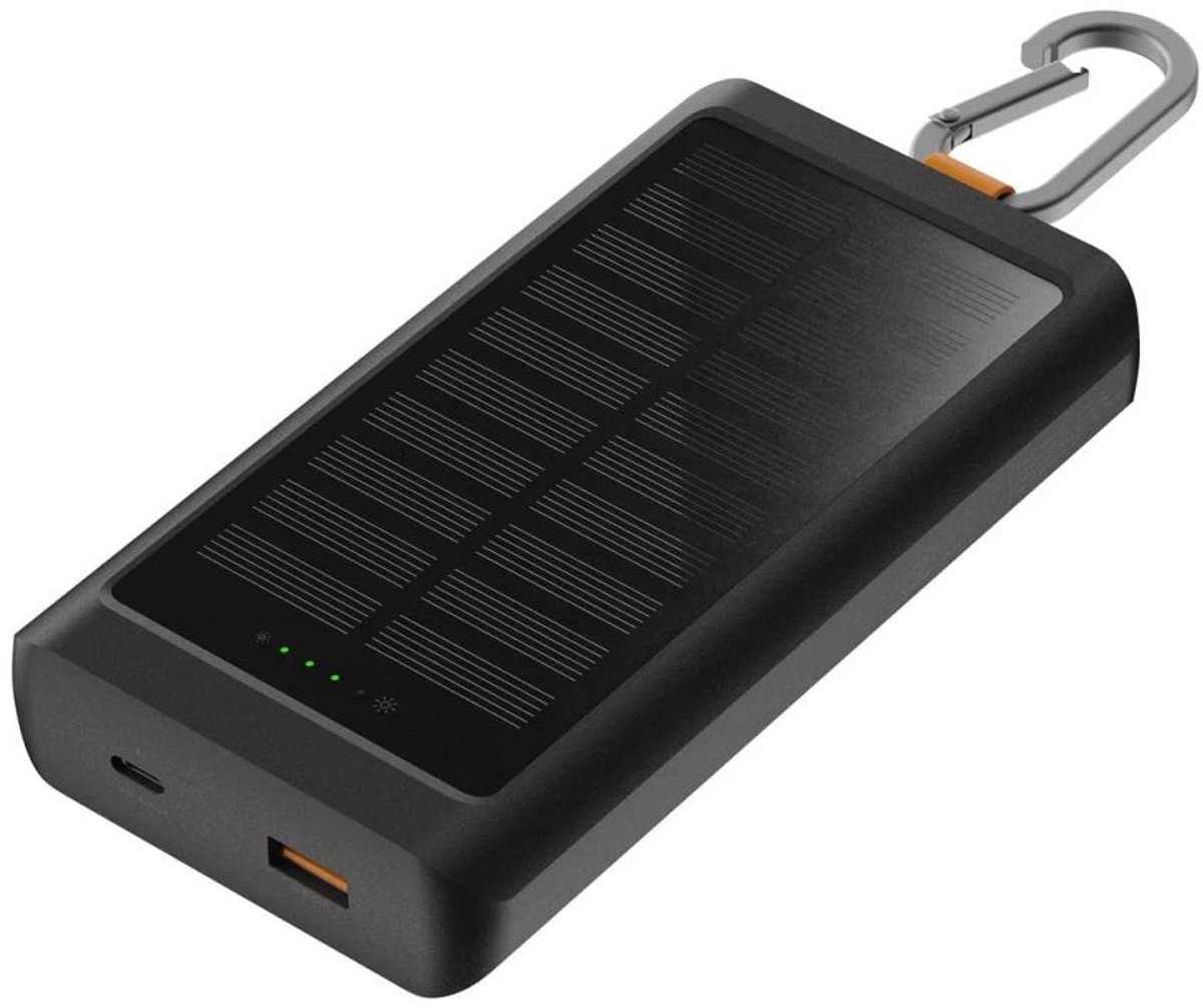 Xtorm Go 2 Solar Power Bank 10.000 mAh met Snelladen en Zaklamp Zwart