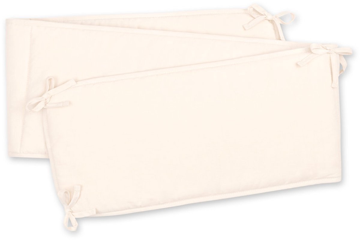 BEMINI Bed en Park omrander - 30x180cm - Puur katoen - Ivoor