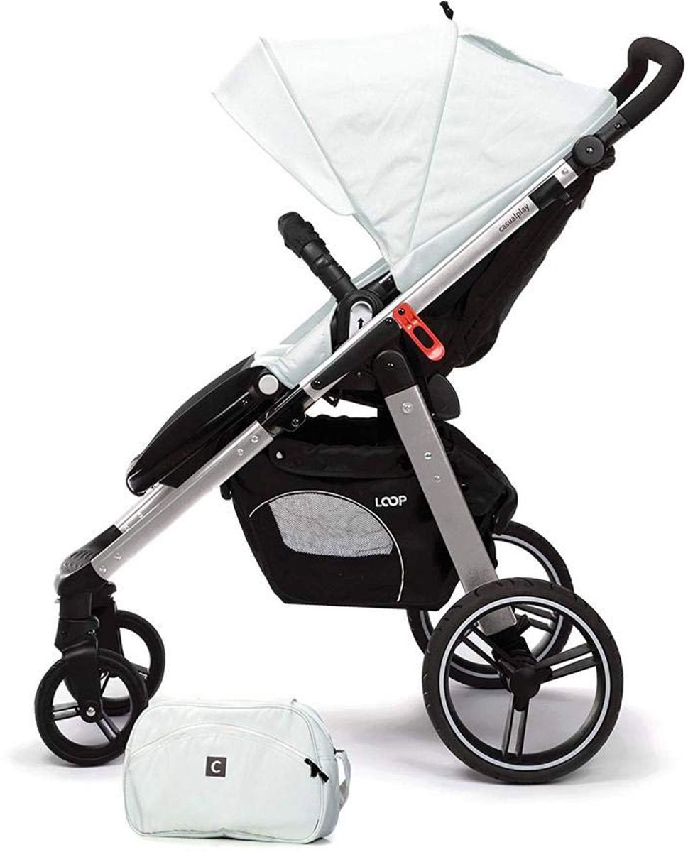 SnelShoppen - Casualplay Loop Buggy Aluminium Frame Wit (Ice) - Lichtgewicht Buggy voor Kinderen - Veilig en Comfortabel - Ideaal voor Wandelen, Reize