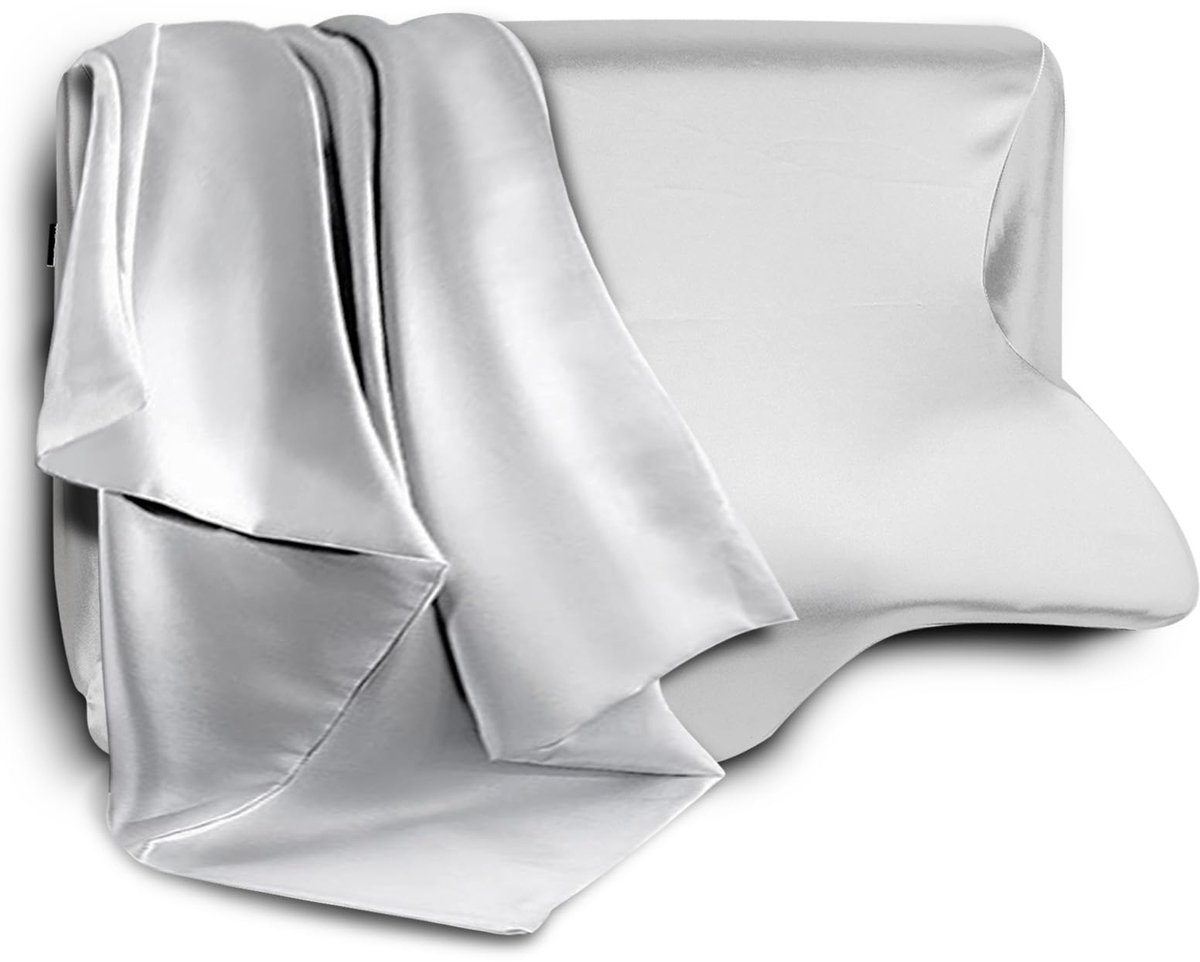 SnelShoppen - Satijnen Kussensloop voor Traagschuimkussen 60 x 40 cm - Zijden Kussensloop met Onzichtbare Ritssluiting - Glad, Zacht en Luxe Kussenhoe