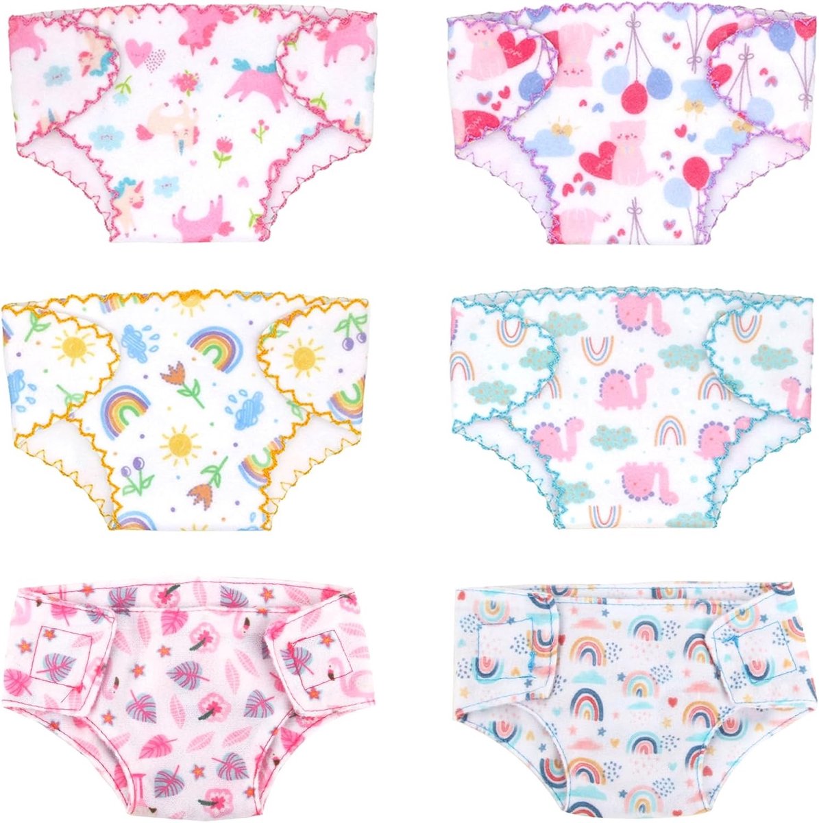 Kleurige poppenkleding en luiers voor een complete speelervaring met je favoriete poppen