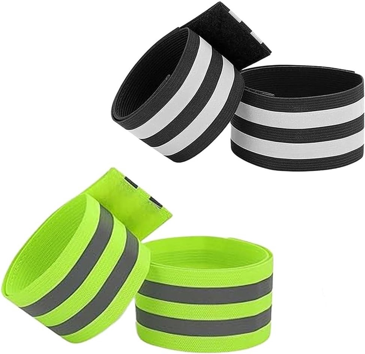Set van 4 elastische broekklemmen voor fietsers - broekbescherming, reflectorband en broekhouder voor optimale veiligheid tijdens het fietsen