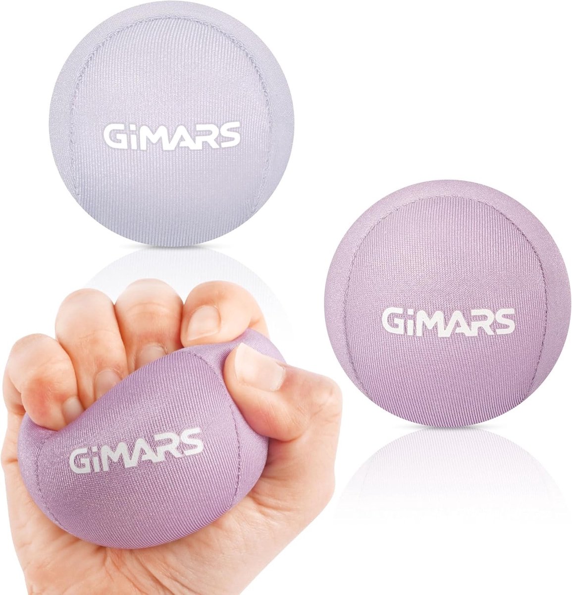 2 stuks anti-stress ballen, TPR-gel, hand- en vingertrainer voor weerstandsversterking en angstverlichting voor volwassenen (paars/lichtpaars)
