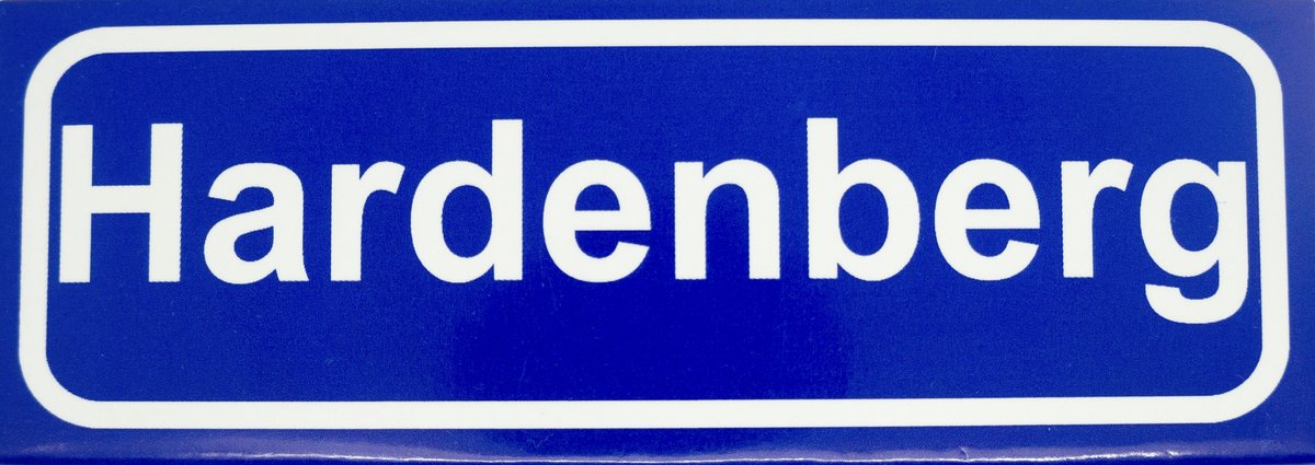 Souv© - koelkast magneet - plaatsnaam bord - kombord - souvenir - koelkastmagneetje - relatiegeschenk Hardenberg