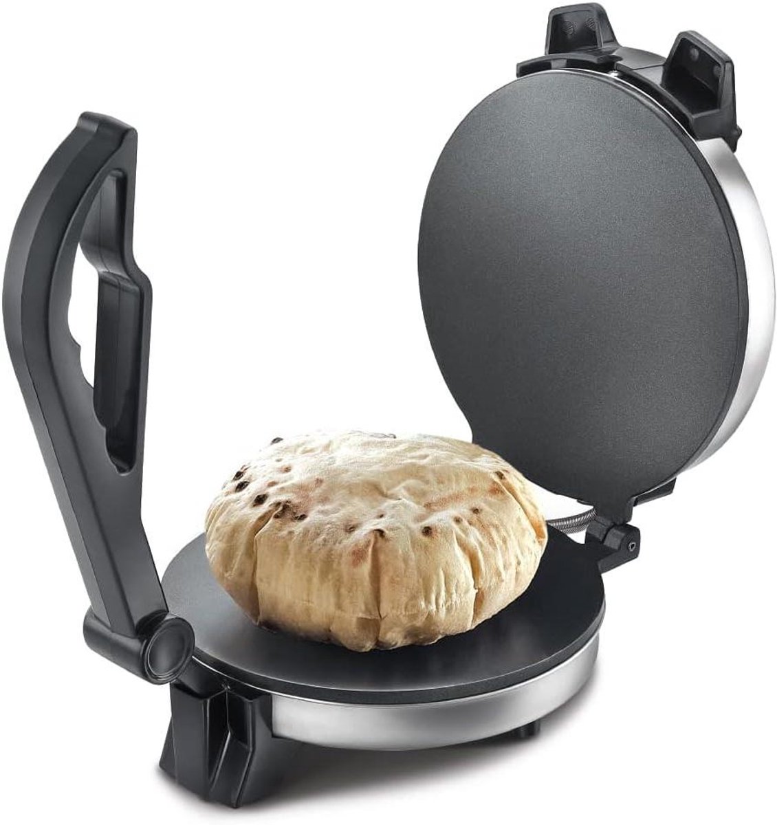 Roti Maker - Chapati Maker - Lekker Eten Maken - 900 Watt Kracht - 8 Inch Diameter - Zilver