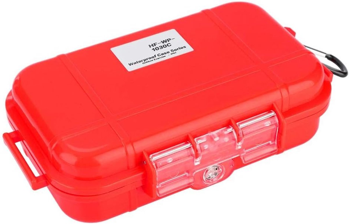 Opbergdoos, luchtdicht, schokbestendig, voor buitengebruik, voor vissen, kamperen, wandelen (rood)
