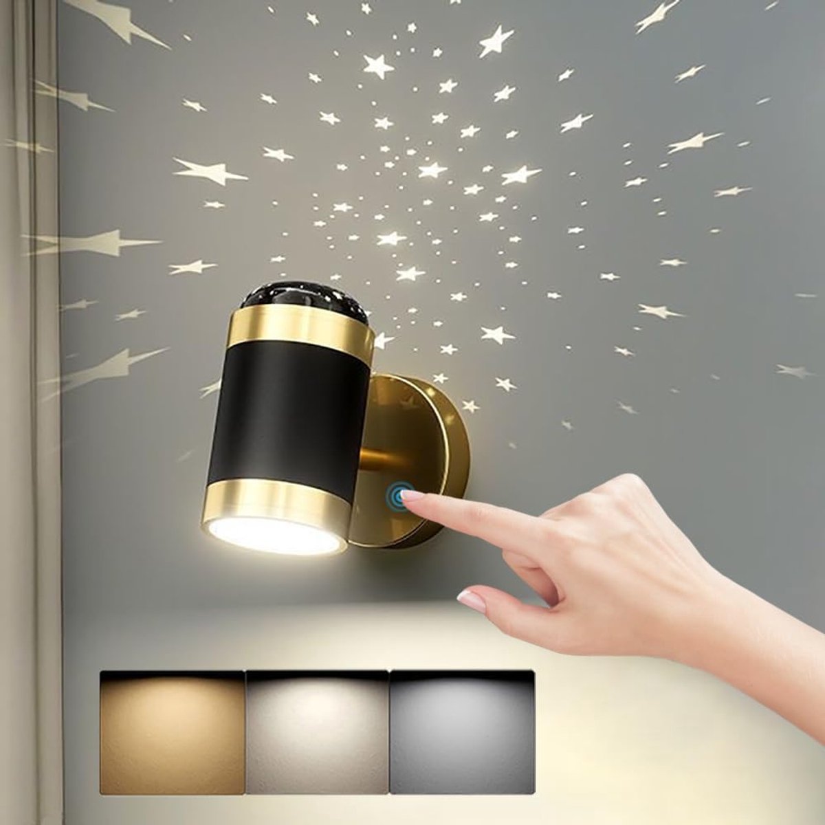 LED Slaapkamer Wandlamp Touch Bediening Moderne Binnen Wandlamp met Schakelaar Dimbaar Wandverlichting Verstelbaar Leeslampje Voor Woonkamer, Kinderkamer,Trap, Gang, Balkon, 3000K-6000K
