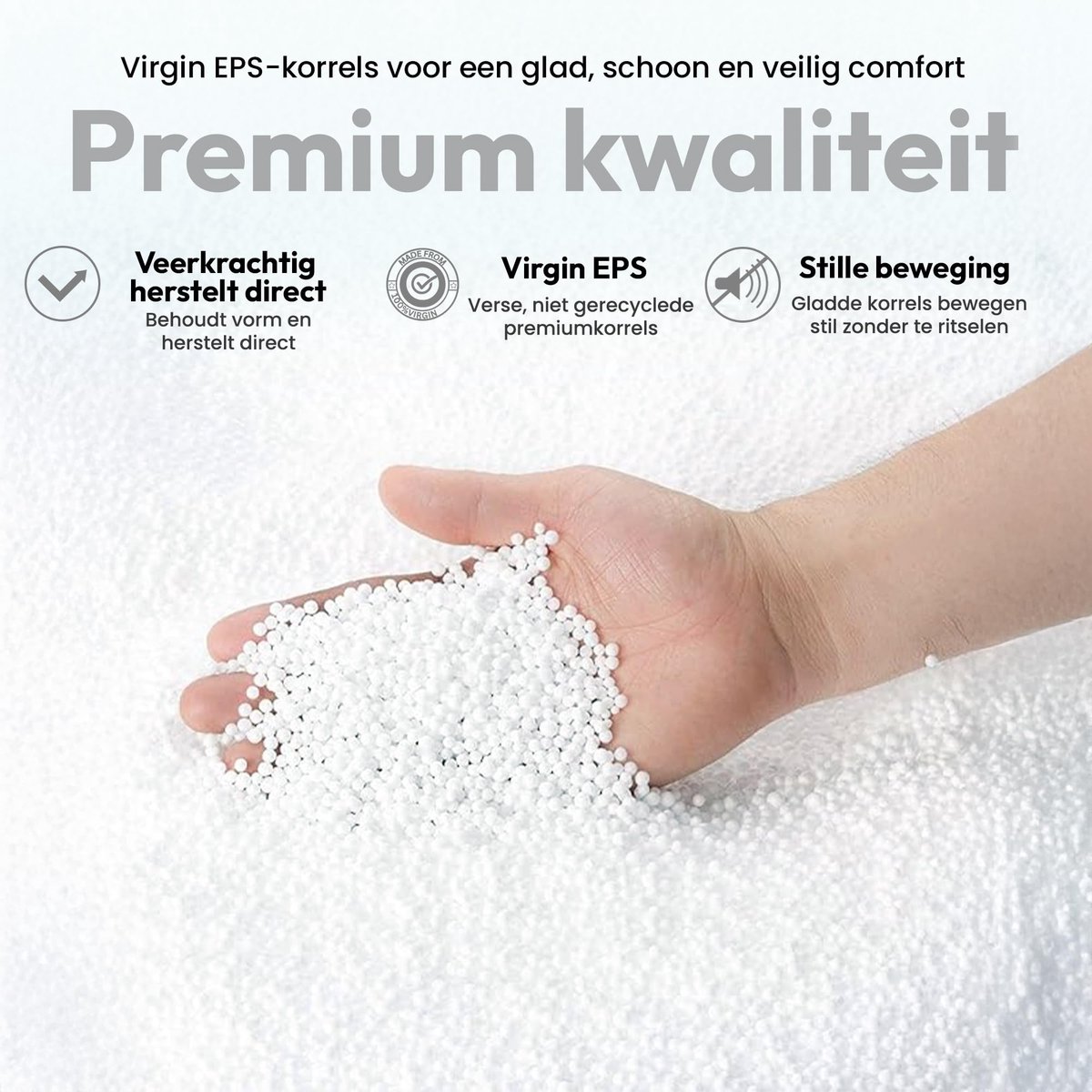 SnelShoppen - Lazy Bag Zitzak Vulling 50 Liter - Reukloze EPS Parels voor Comfortabele Zitzakken, Perfect voor Tuin, Feest en Camping