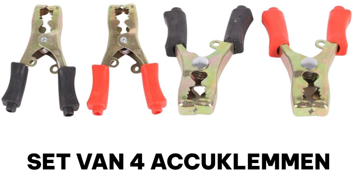 Han-Bar® Acculaadklemmen – 40A – Gegalvaniseerd – Rood/Zwart – 4-delige set Klein