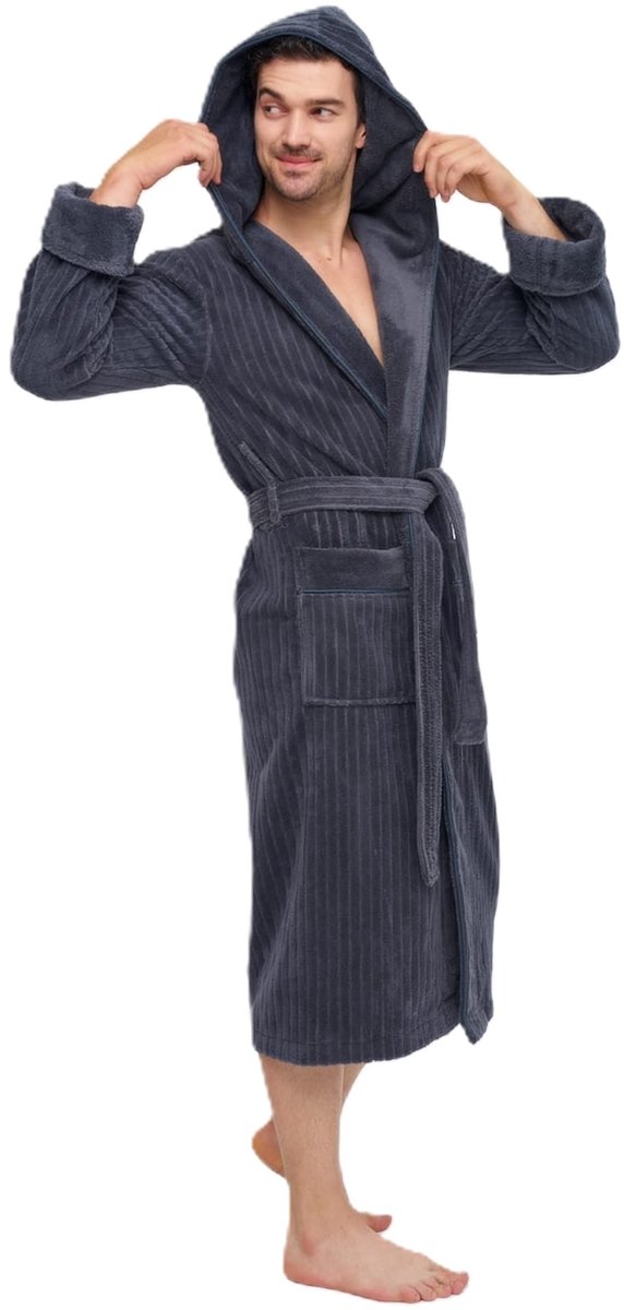 Heren Badjas Alek / Antraciet kleur /maat M