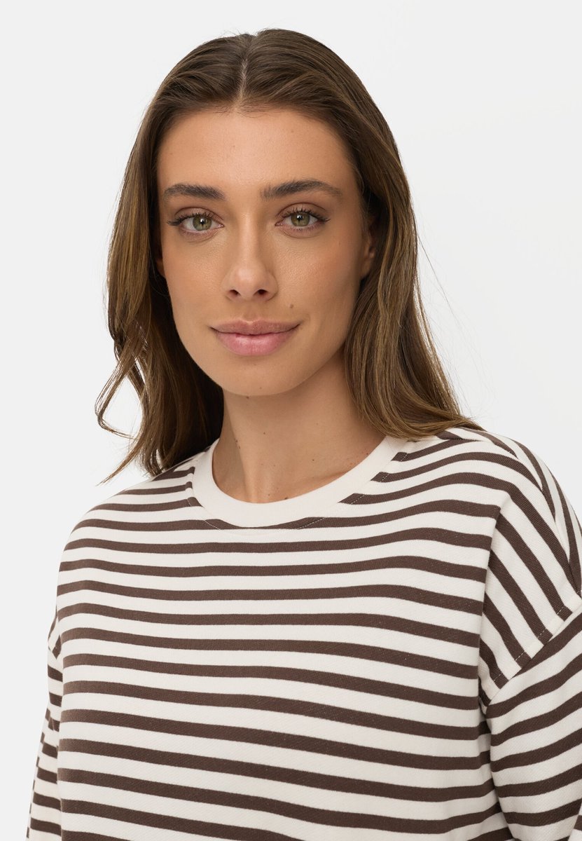 camel active Sweatshirt van een katoenmix - Maat womenswear-XL - Bruin