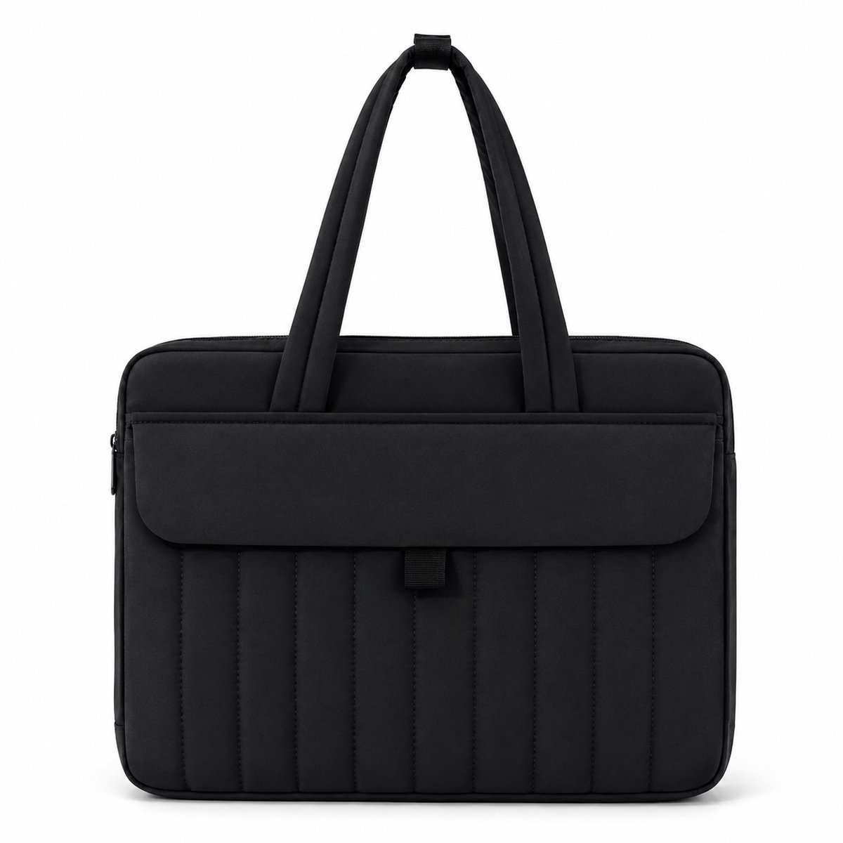 VHV - Laptoptas Dames 15-16 Inch - Slanke Shopper met Schouderriem, Magneetvak en Meerdere Vakken - Waterafstotend voor Werk en Reizen - Zwart