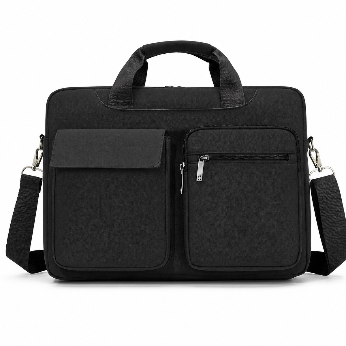 VHV - Laptoptas Heren 17 Inch - Grote Aktetas met Gewatteerd Laptopvak en Afneembare Schouderriem - Waterafstotend voor Werk en Zakenreis - Zwart