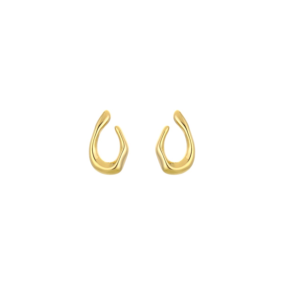 Stainless Steel Organic Half Teardrop Studs – Luxe Halve Druppel Oorstekers – RVS