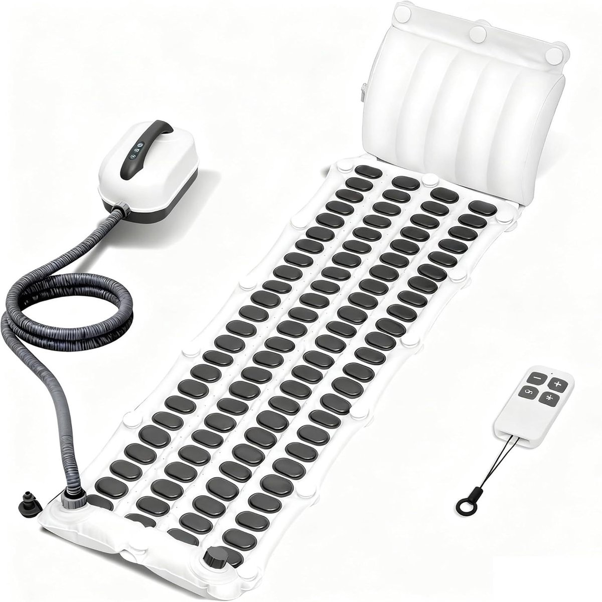 KZQ Luchtmassage Mat Voor Badkuip - Met Hoofdkussen - 6 Snelheden - Antislip Zuignappen - Draagbare Hot Tub Massager - Voor Ontspanning Thuis - 1 Stuk