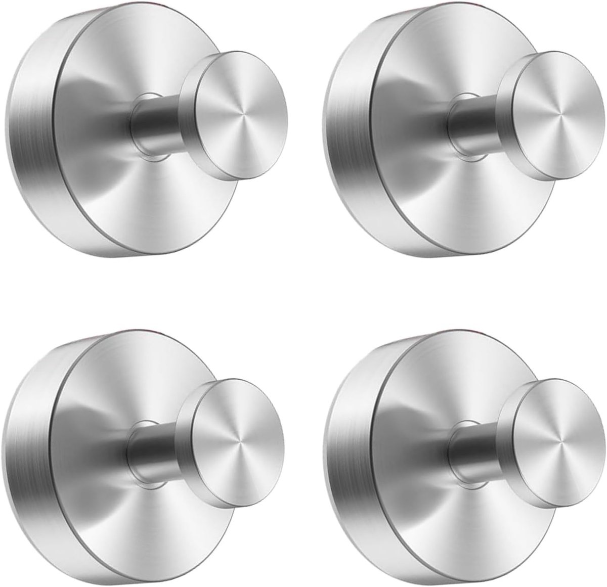 4 Stuks Zuignaphaken – Vacuüm Zuignap Haken – Herbruikbaar – Zonder Boren – Zuighaken – Handdoekhaken – Wandhaken – Roestvrij Staal – voor Keuken, Badkamer, Gladde Ramen, Muren en Glas