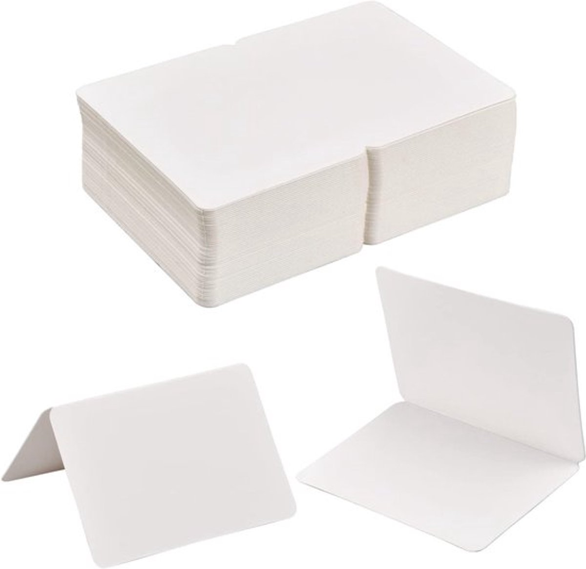 100 blanco vouwkaarten van 10 x 14 cm - set van handwerk wenskaarten voor Kerst, verjaardag en meer