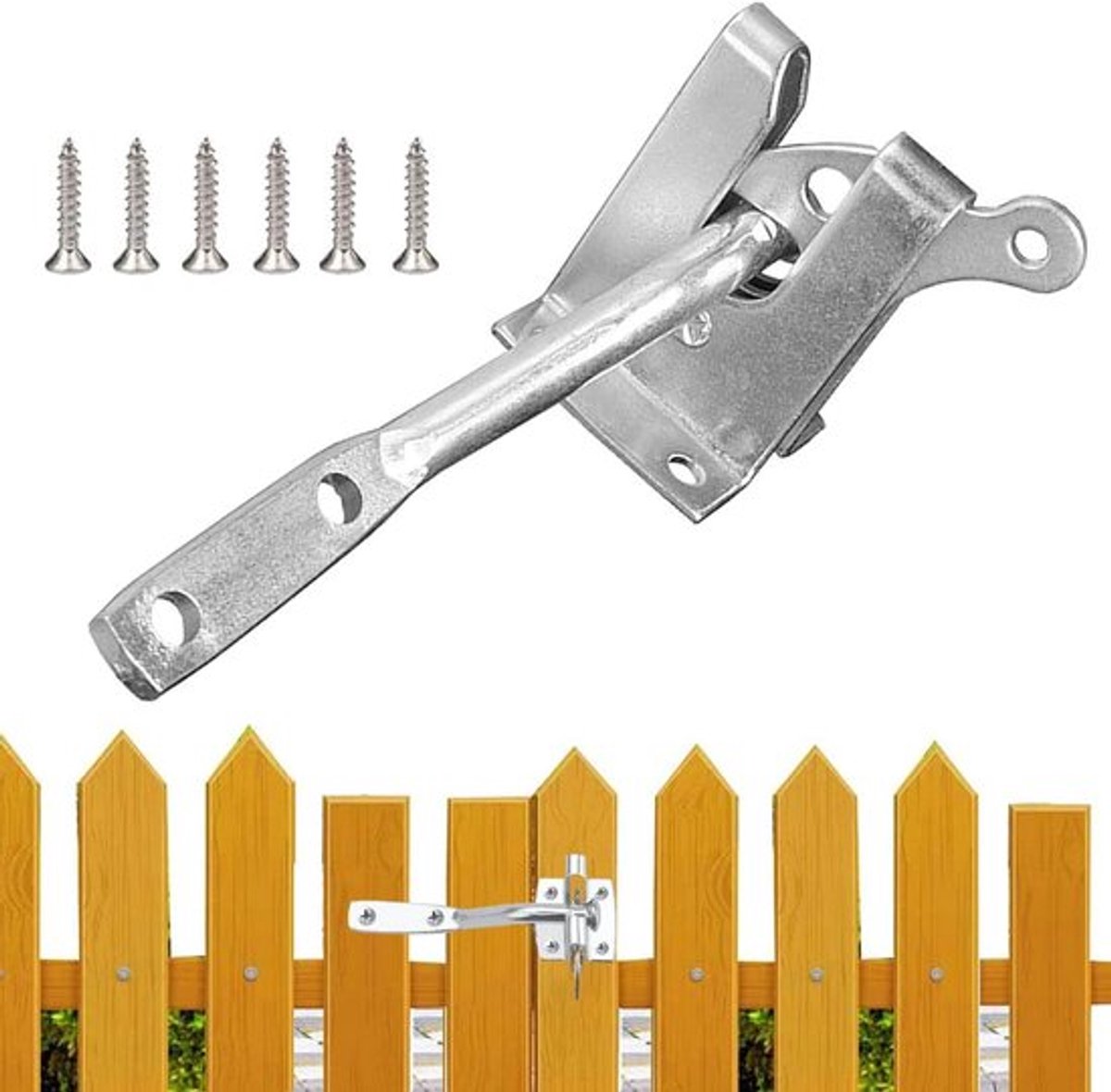 Vergrendeling voor Tuinpoort - Gegalvaniseerde Bouten - Automatische Poortvergrendeling - Huishoudelijke Accessoires - Boerderijhek - Zelfborgend
