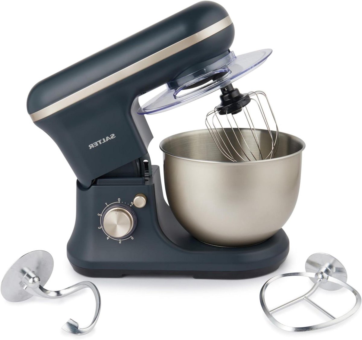 Staande Mixer - Keukenmachine - Thuis Bakken - 1200W Kracht - 5L Kom - Blauw Grijs