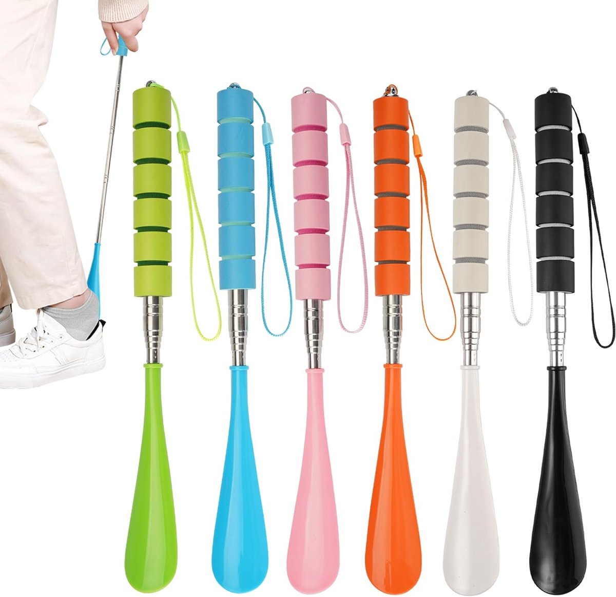 Schoenlepel telescopisch 28-70cm - verstelbaar - 6 kleuren - ideaal voor ouderen - SnelShoppen