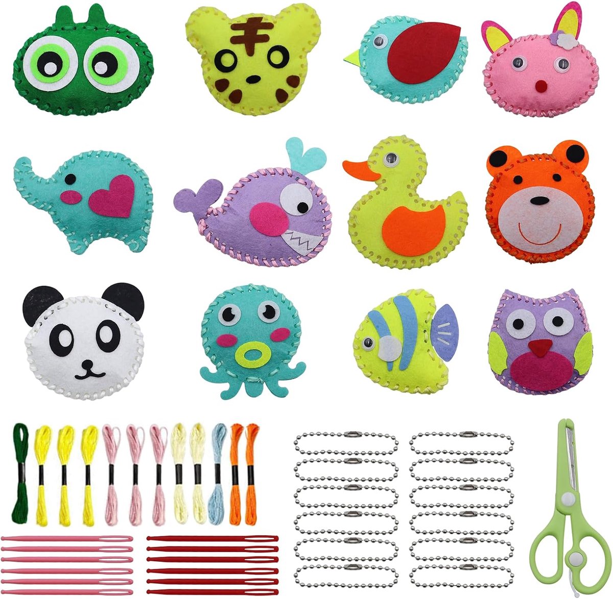 SnelShoppen - CONNECION naaiplezier voor kinderen - Creatief naaien, 1 stuk, kleurvol, ideaal voor feestjes en knutselprojecten