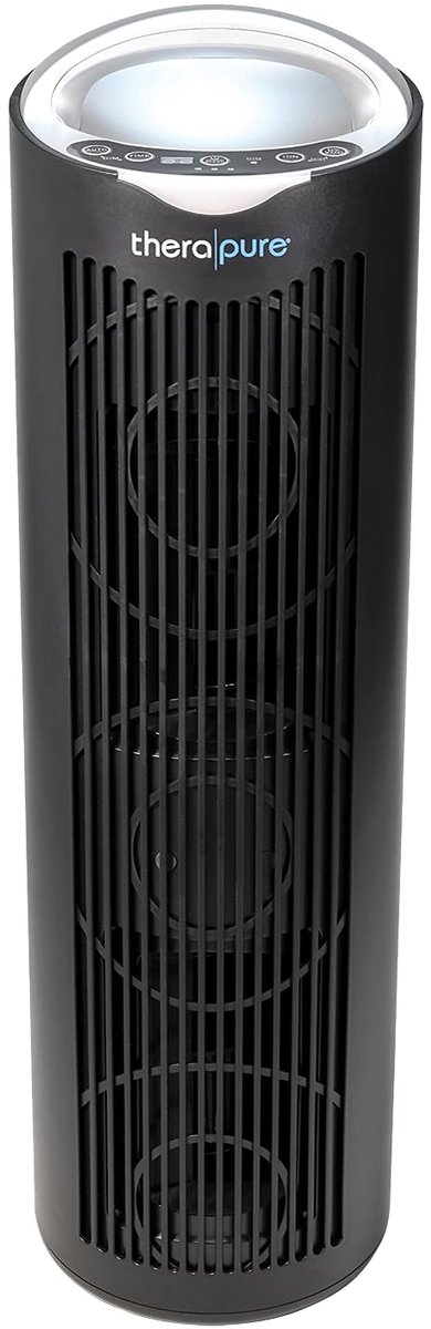 SnelShoppen - Luchtreiniger met HEPA-filter en UV-C-technologie, 5-traps luchtreiniging, timer, drie standen, zwart voor thuis, kantoor, en auto