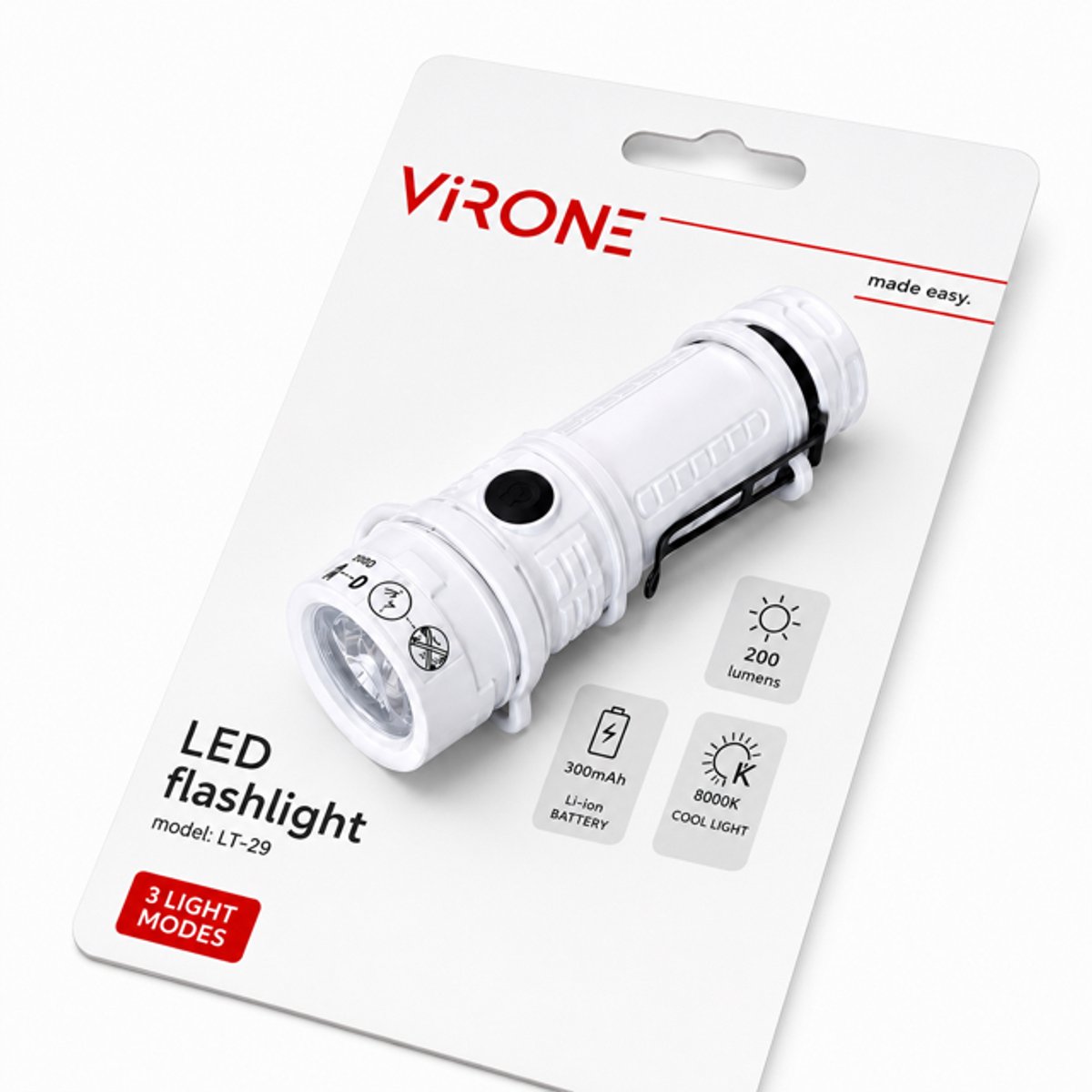 Virone Flashlight-licht-compact-portable-oplaadbaar-accu-USBC-Veilig-Donker-model LT-29-wandelen-kamperen-auto