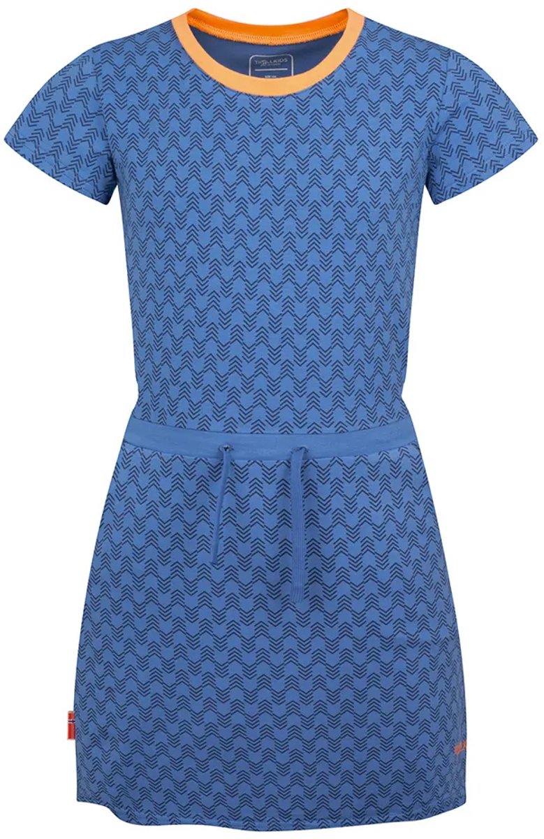 Trollkids Noresund Korte Mouw Jurk Blauw 146 cm Meisje