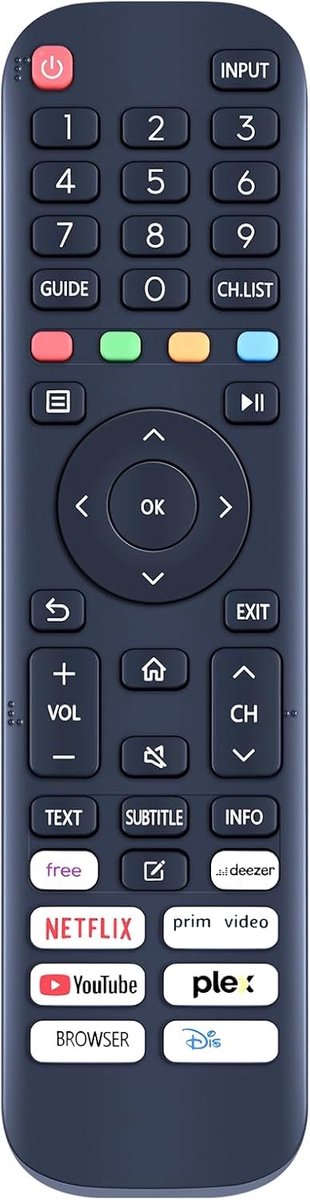 Afstandsbediening voor Antteq Smart TV Modellen AV24H3 AV42F3 V32-AH3Q1L-BT V43-AF3Q1-BT en L32-AVF3N1 met gebruiksvriendelijke functies en lange batterijduur
