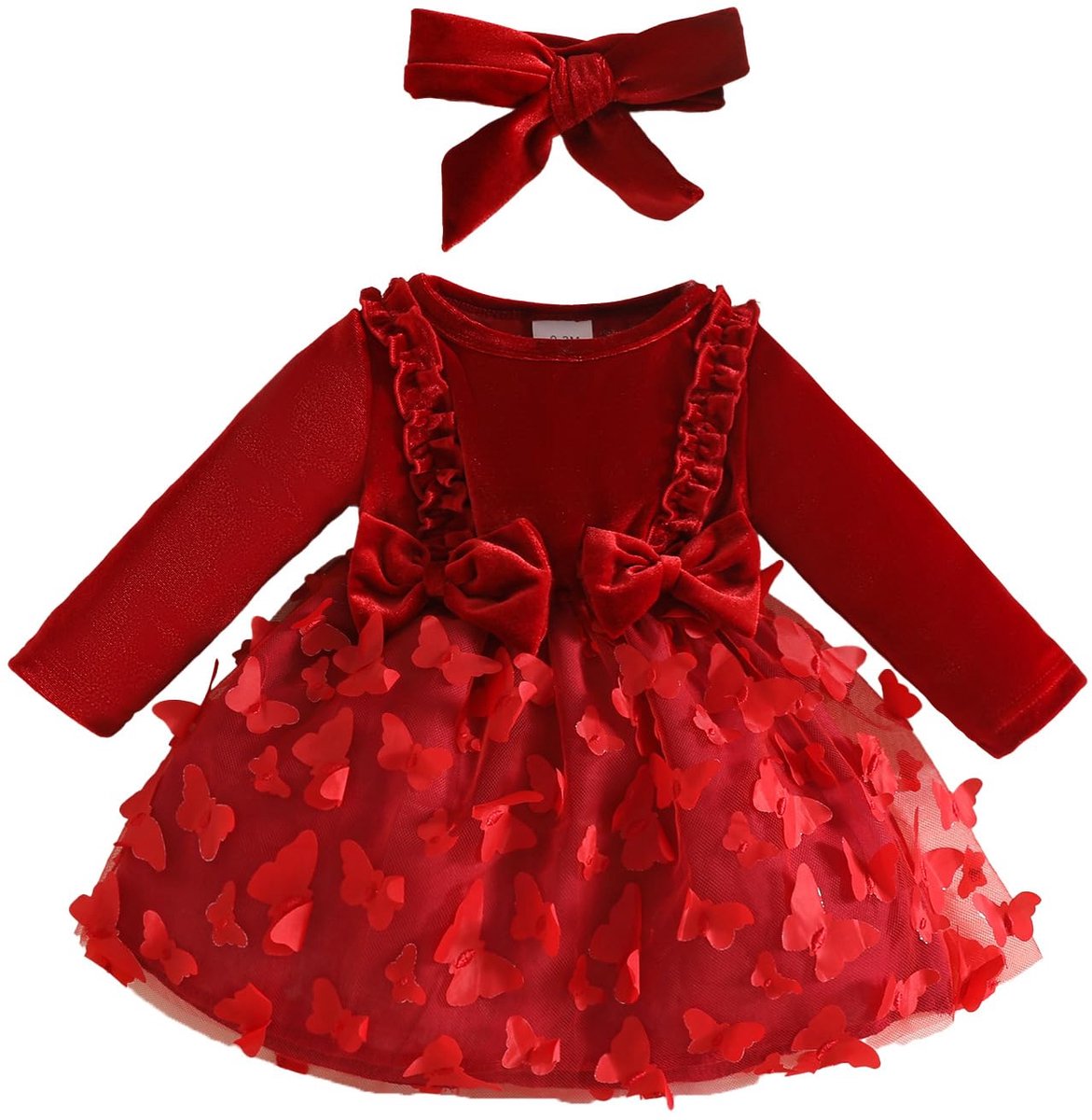 SnelShoppen - Schattig Geribbeld Jurkje voor Pasgeboren Meisjes met Bloemenprint en Strik Hoofdband, Zomeroutfit Set voor 6-12 Maanden, Perfect voor F