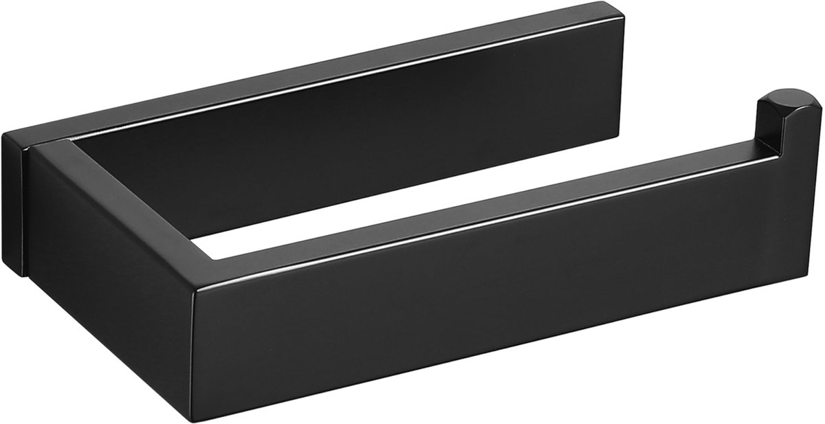 SnelShoppen - Zwarte Toiletrolhouder Wandgemonteerd - Roestvrij Staal SUS 304 - Verborgen Schroeven - Toilettpapierhouder - Badkamer Accessoires - Keu