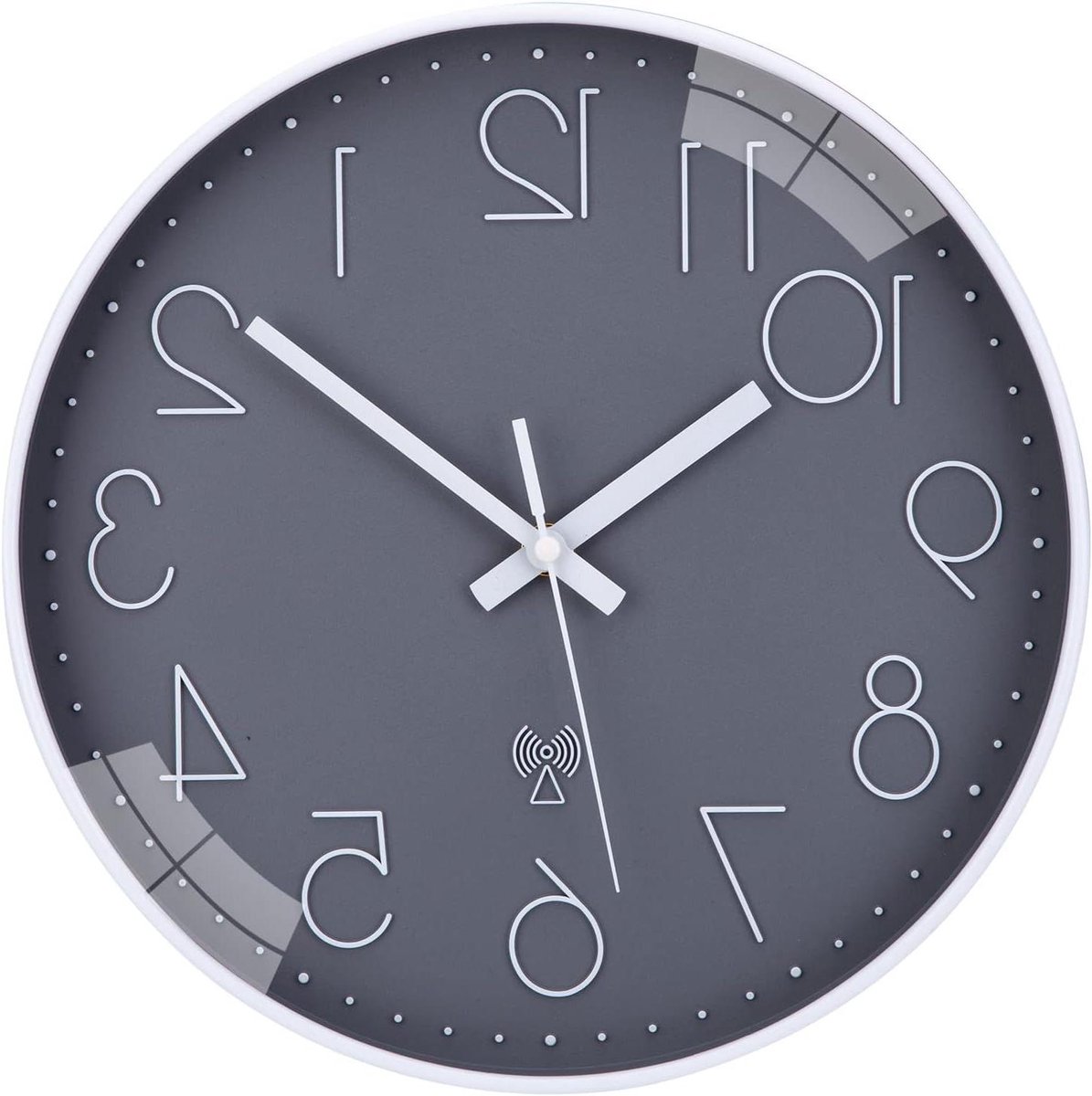 Wandklok - Stil uurwerk - Tijd bijhouden - Automatische tijdsinstelling - 30 cm - Grijs
