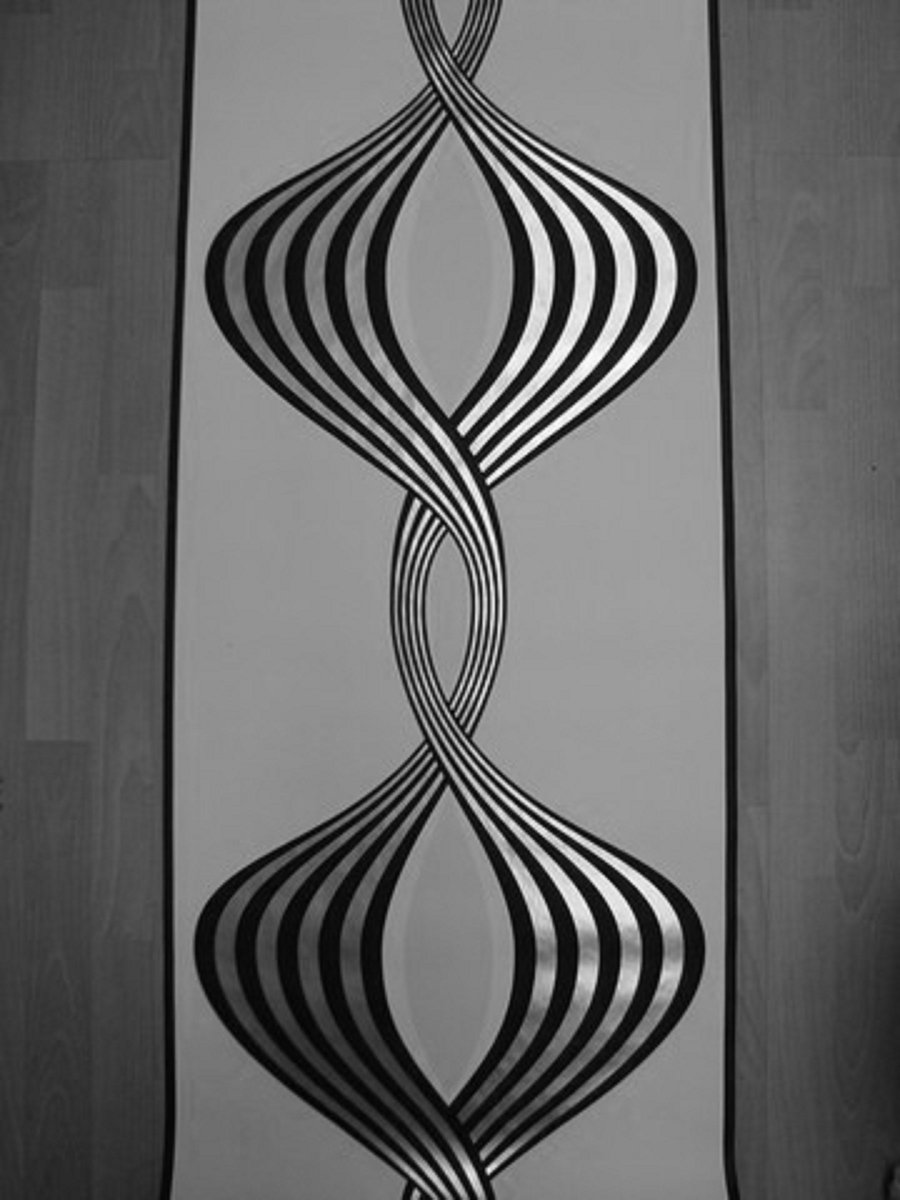 Retro vlies behang zwart zilver wit 51545