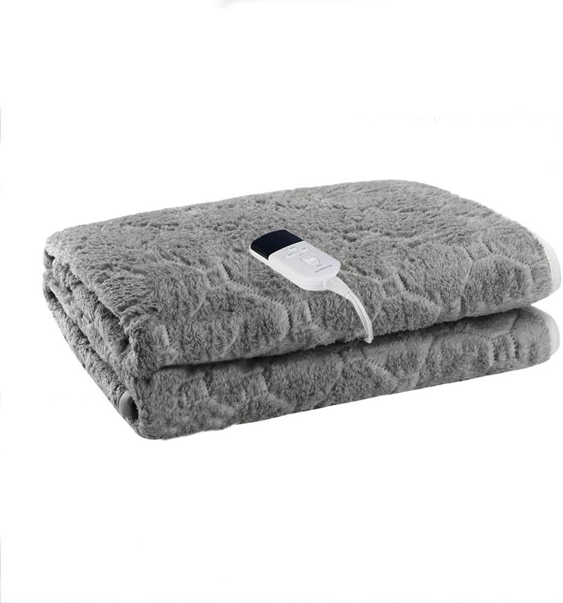 Elektrische Deken - Verwarmde Plaid - Comfortabele Warmte - Dubbellaags Flanel - 150 x 75 cm - Grijs