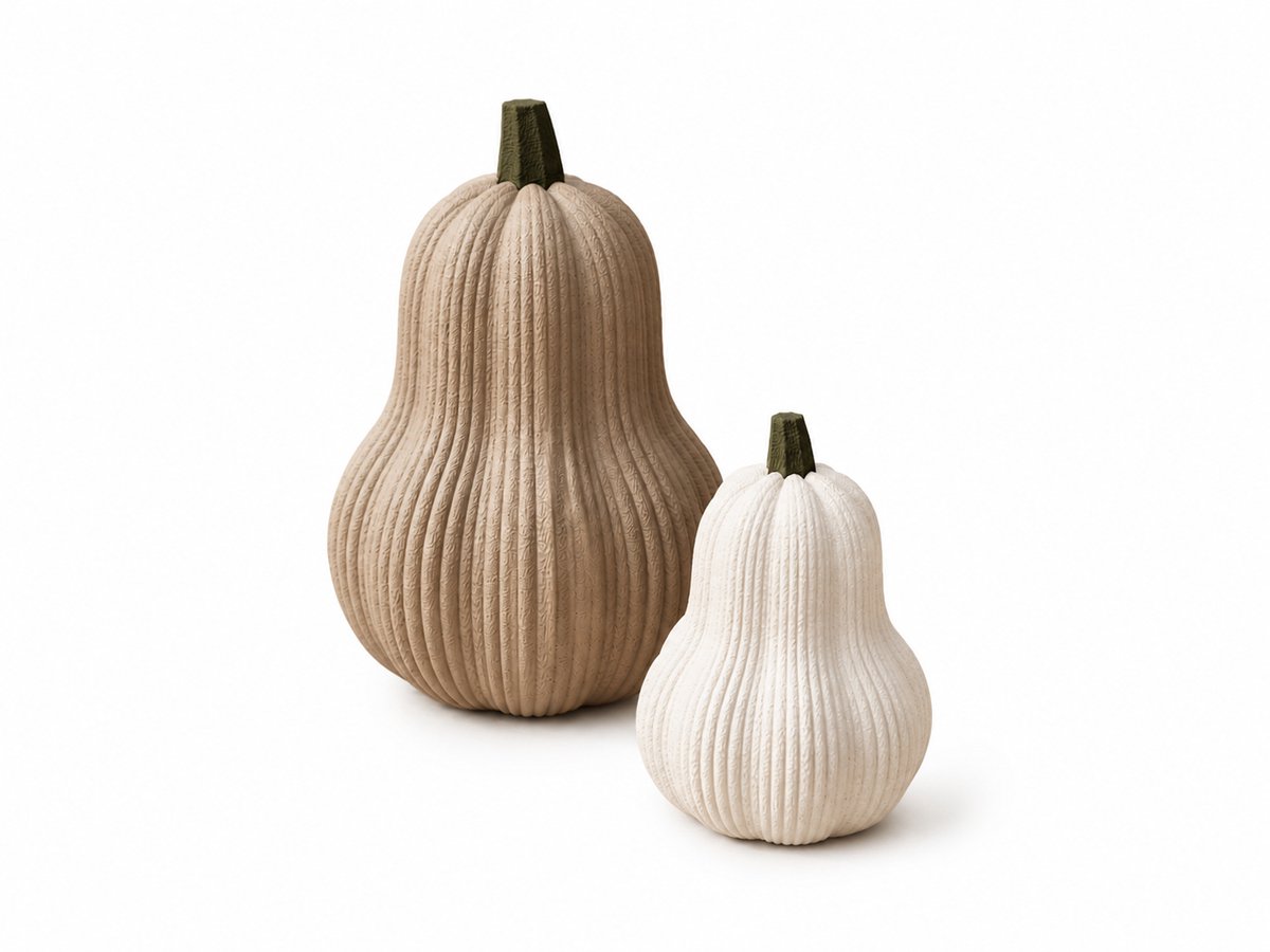 Set van 2 Decoratieve Pompoenen – 3D-Geprinte Herfstdecoratie