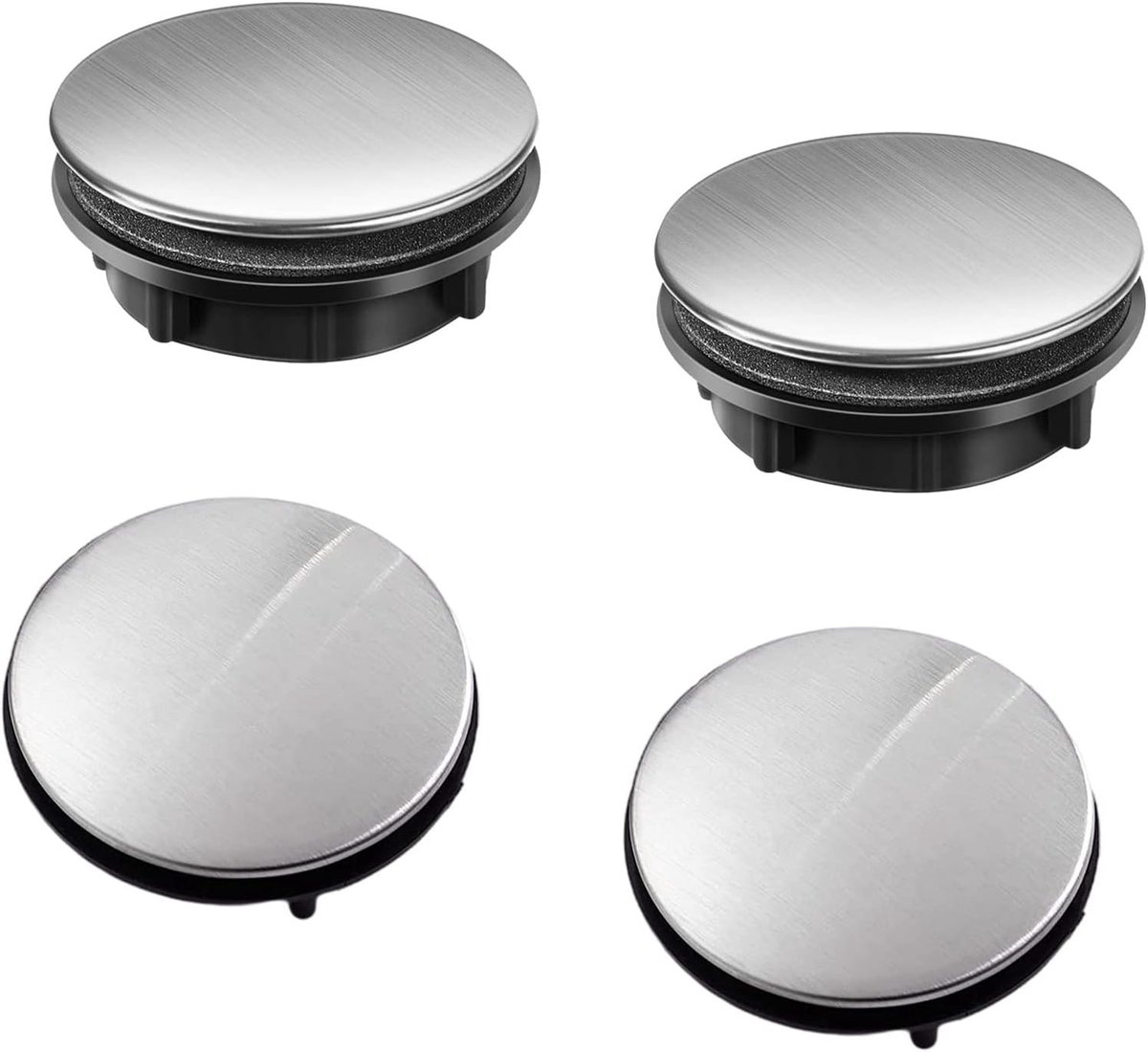 Set van 4 Keukenmengkraan Gatenafdekkingen 45mm - Roestvrij Staal - Ideaal voor Badkamer en Keuken met 31-40mm Gaten